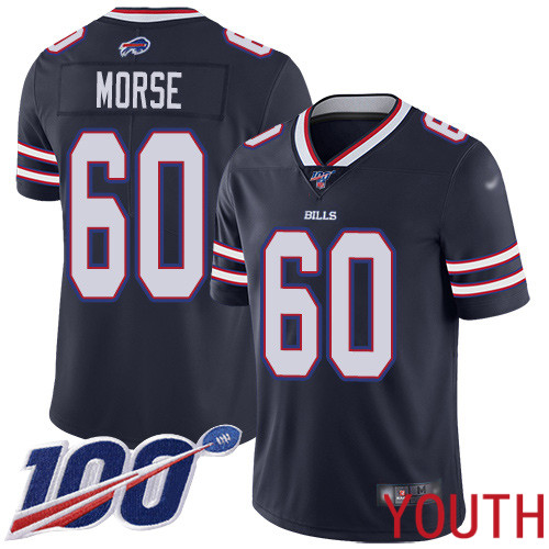 Youth Buffalo Bills #60 Mitch Morse Limited Navy Blue Inverted Legend 100th Season NFL Jersey->youth nfl jersey->Youth Jersey